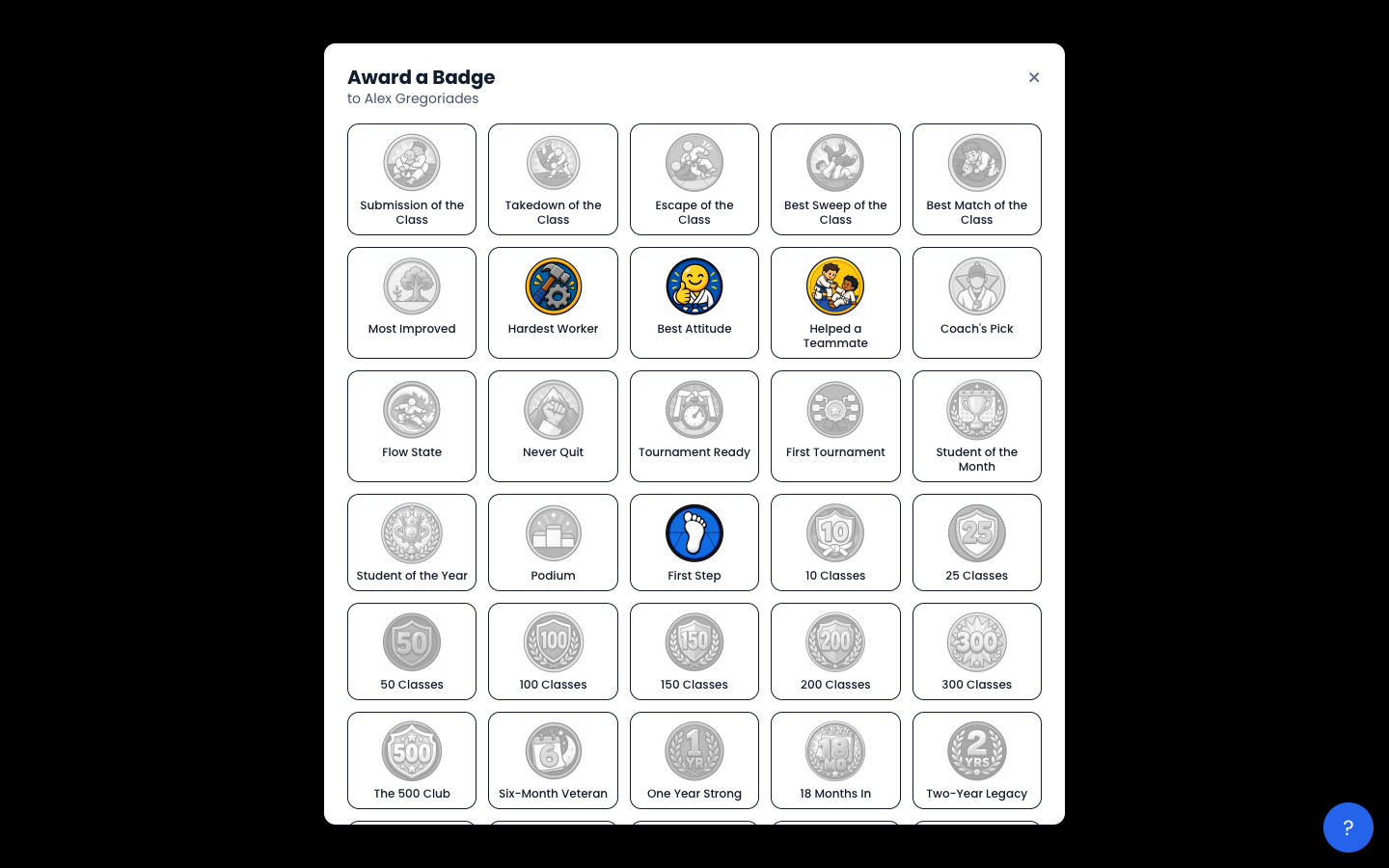 Award badge modal