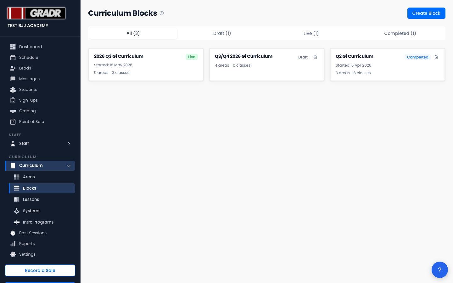 Blocks list
