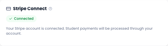 Stripe Connect section